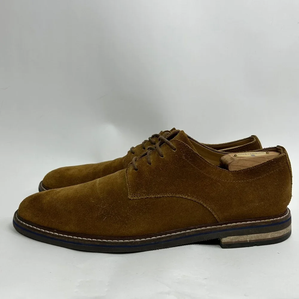 Bostonian Dezmin Plain Mens Tan‎ Suede Derby Oxford Shoes 11 Ortholite footbed